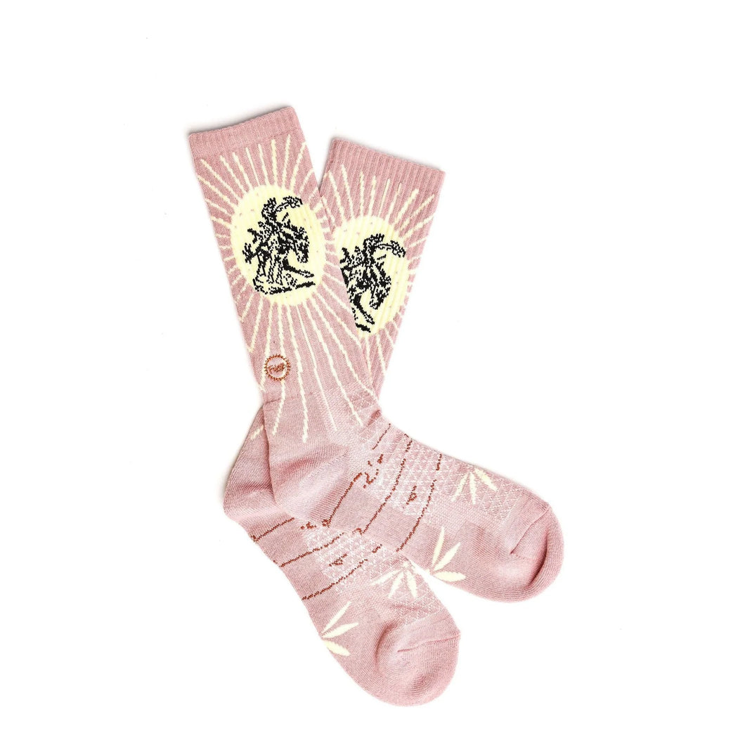 Lucky Chuck Fringe Boot Socks Pink