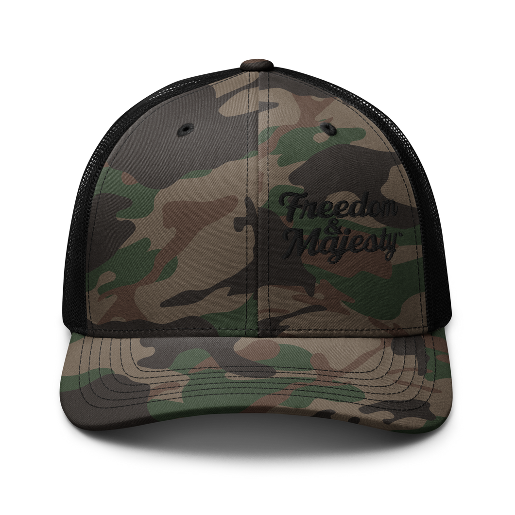 Freedom and Majesty Camouflage Camo Trucker Hat - Cap