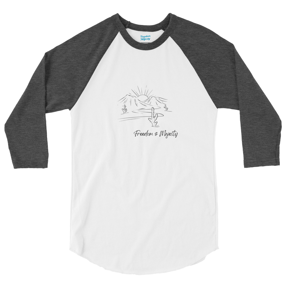 Freedom and Majesty - Desert Mountains baseball T-shirt Tee and American West landscape